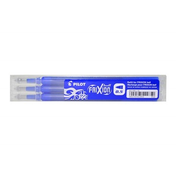 Set 3 rezerve roller Pilot Frixion Clicker, 0.5 mm, Albastru Set 3 rezerve roller Pilot Frixion Clicker, 0.5 mm, Albastru
