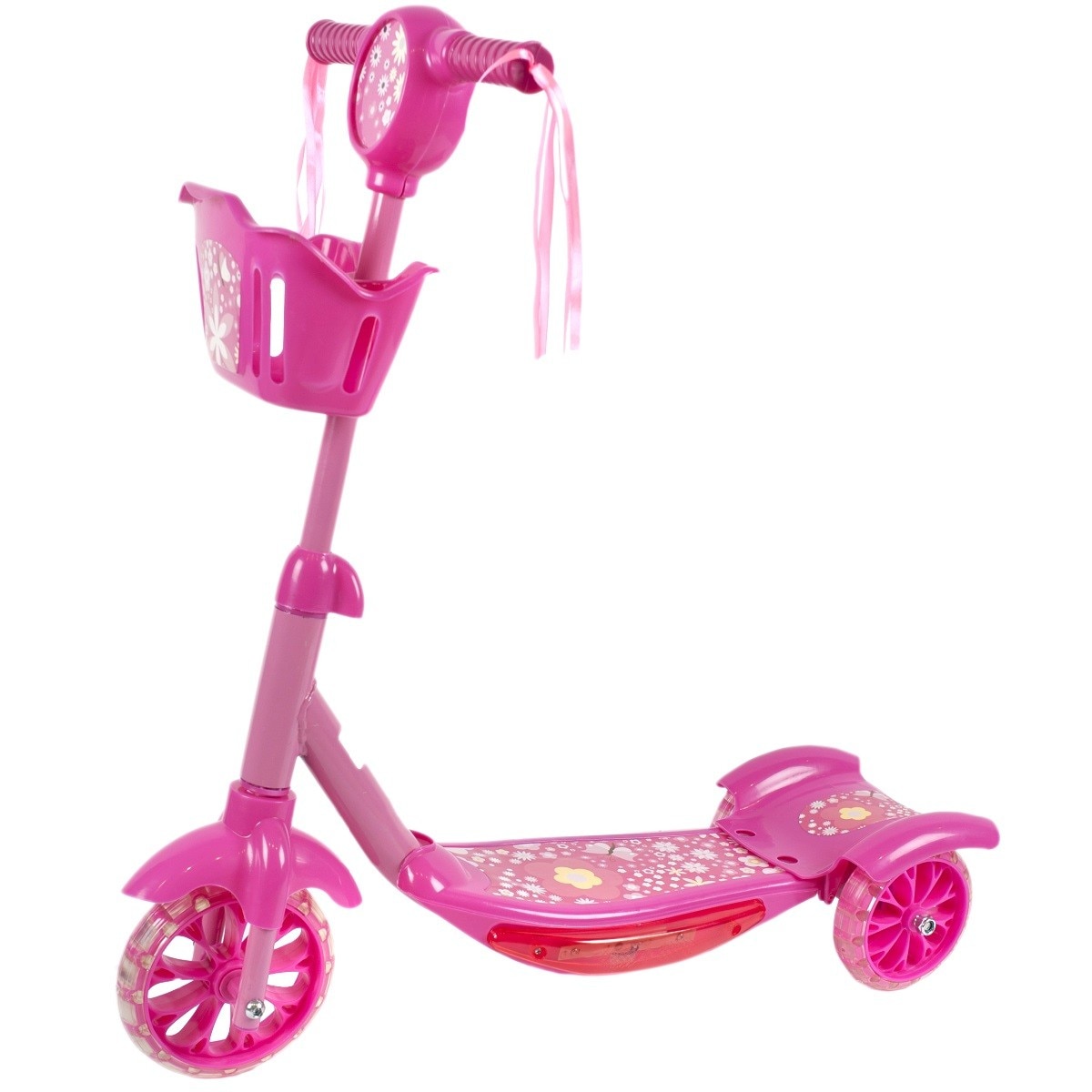 OUT 2S 12R Trotineta KIDDY cu Lumini si Muzica Pink