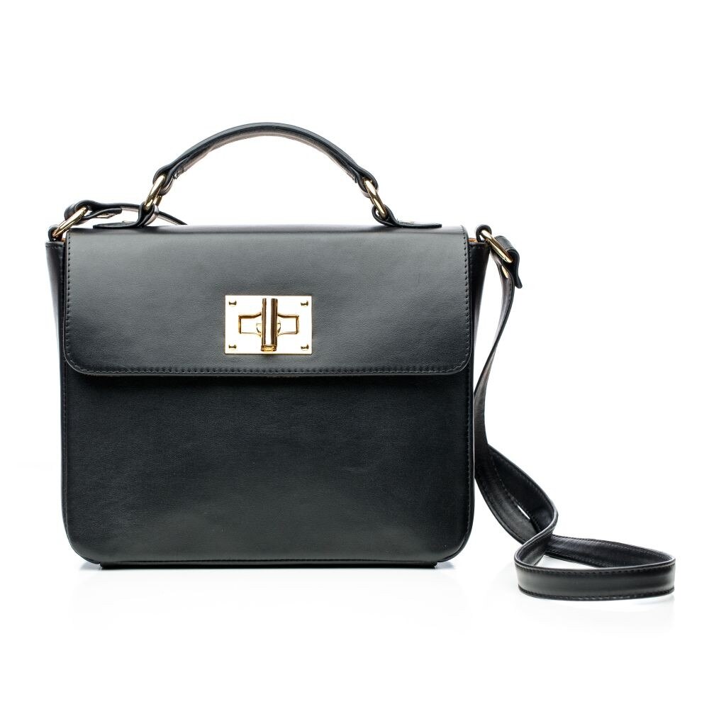 Geanta dama din piele naturala neagra, MURA GURA, The Black One