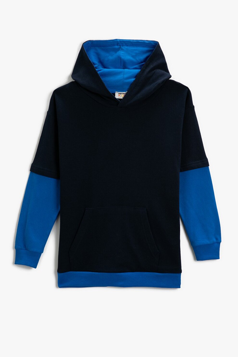 KOTON, Hanorac de bumbac cu aspect contrastant, Bleumarin/Negru