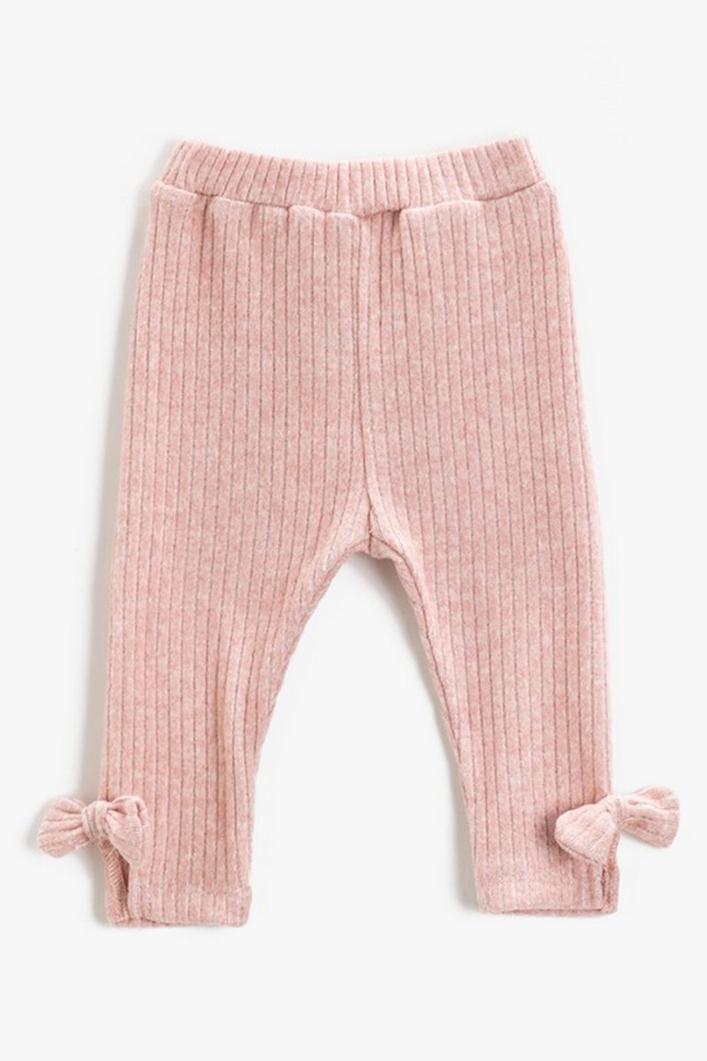 KOTON, Pantaloni striati cu detalii funda, Roz prafuit, 62-68 CM