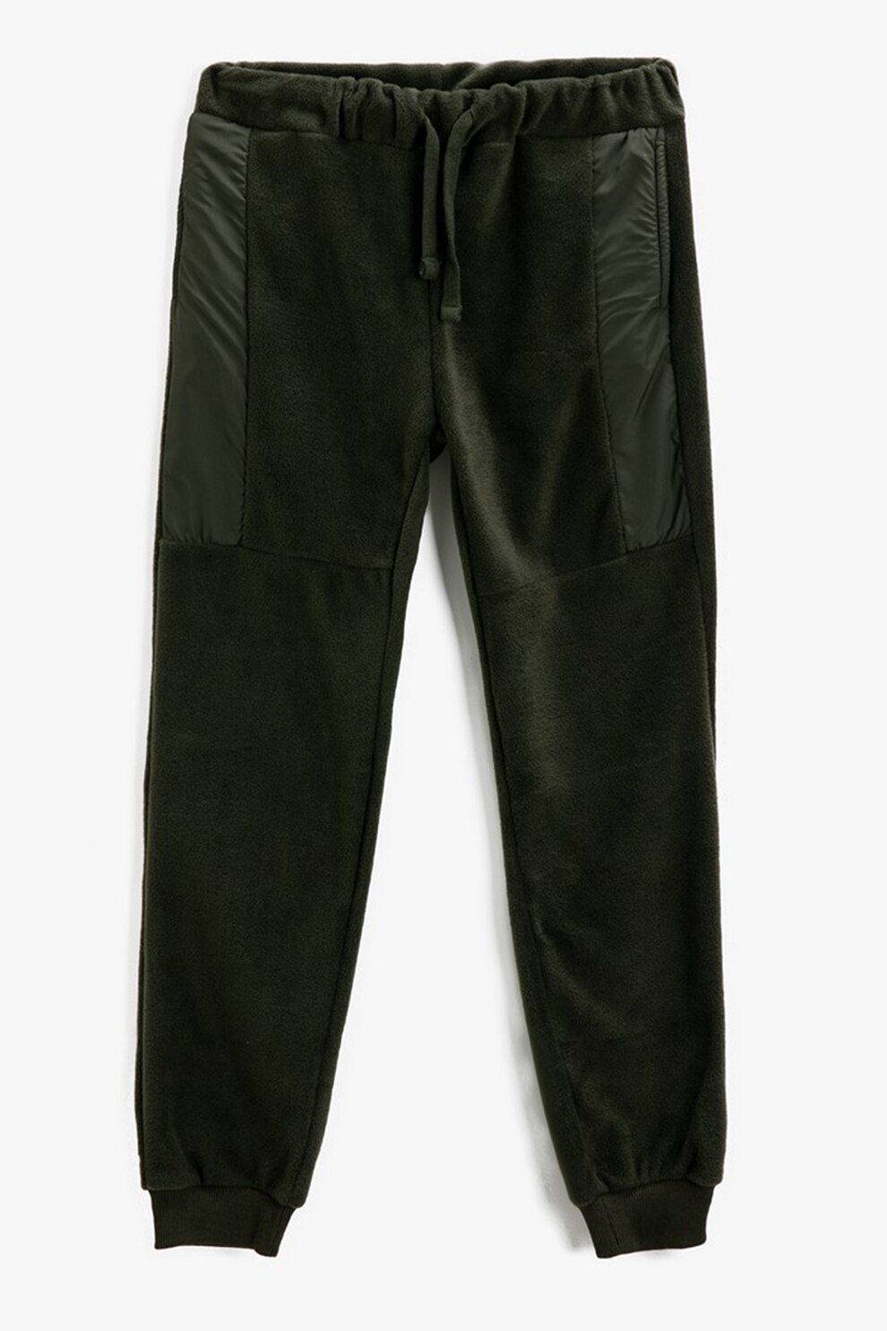 KOTON, Pantaloni sport uni cu talie medie, Verde forest