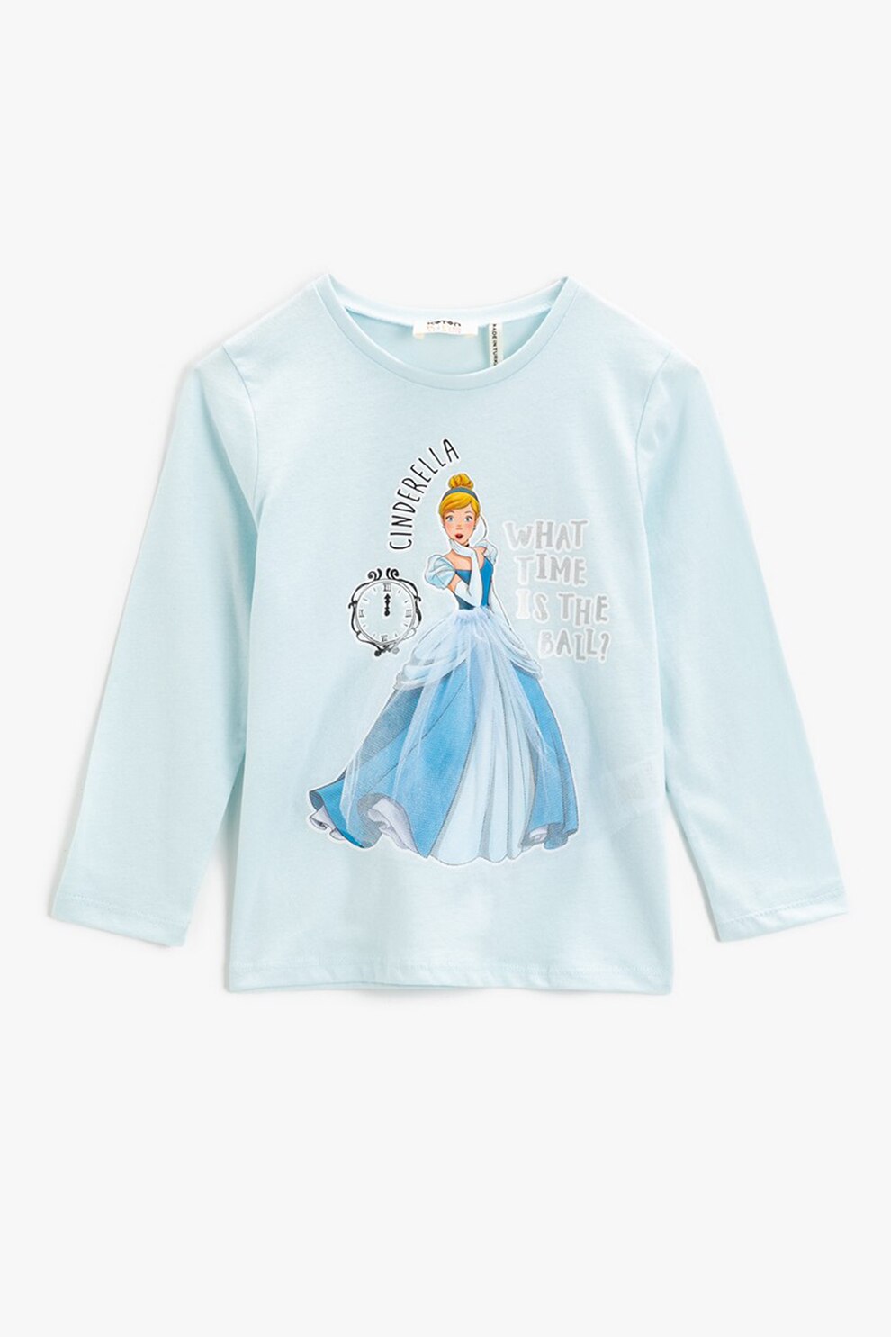 KOTON, Bluza cu imprimeu Cinderella, Albastru pastel/Argintiu, 146-152 CM