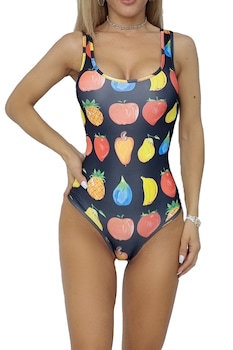 Costum de baie - body LYS, Negru/Multicolor, S-M Costum de baie - body LYS, Negru/Multicolor, S-M