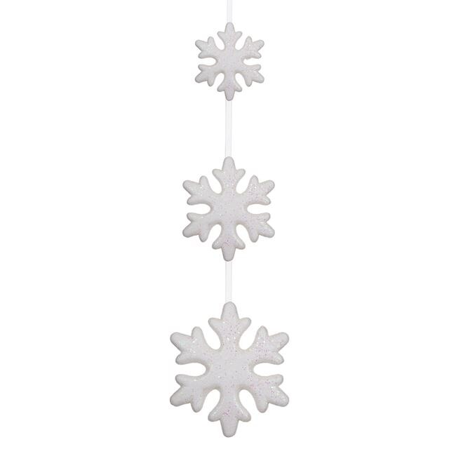 Decoratiune de Craciun, Zola®, care atarna, din fulgi albi, 63 cm