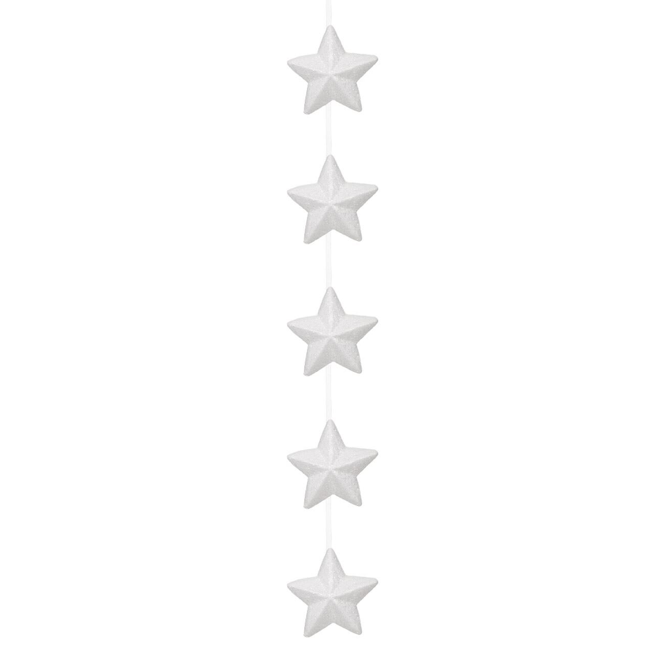 Decoratiune de Craciun, Zola®, care atarna, din stelute albe, 70 cm