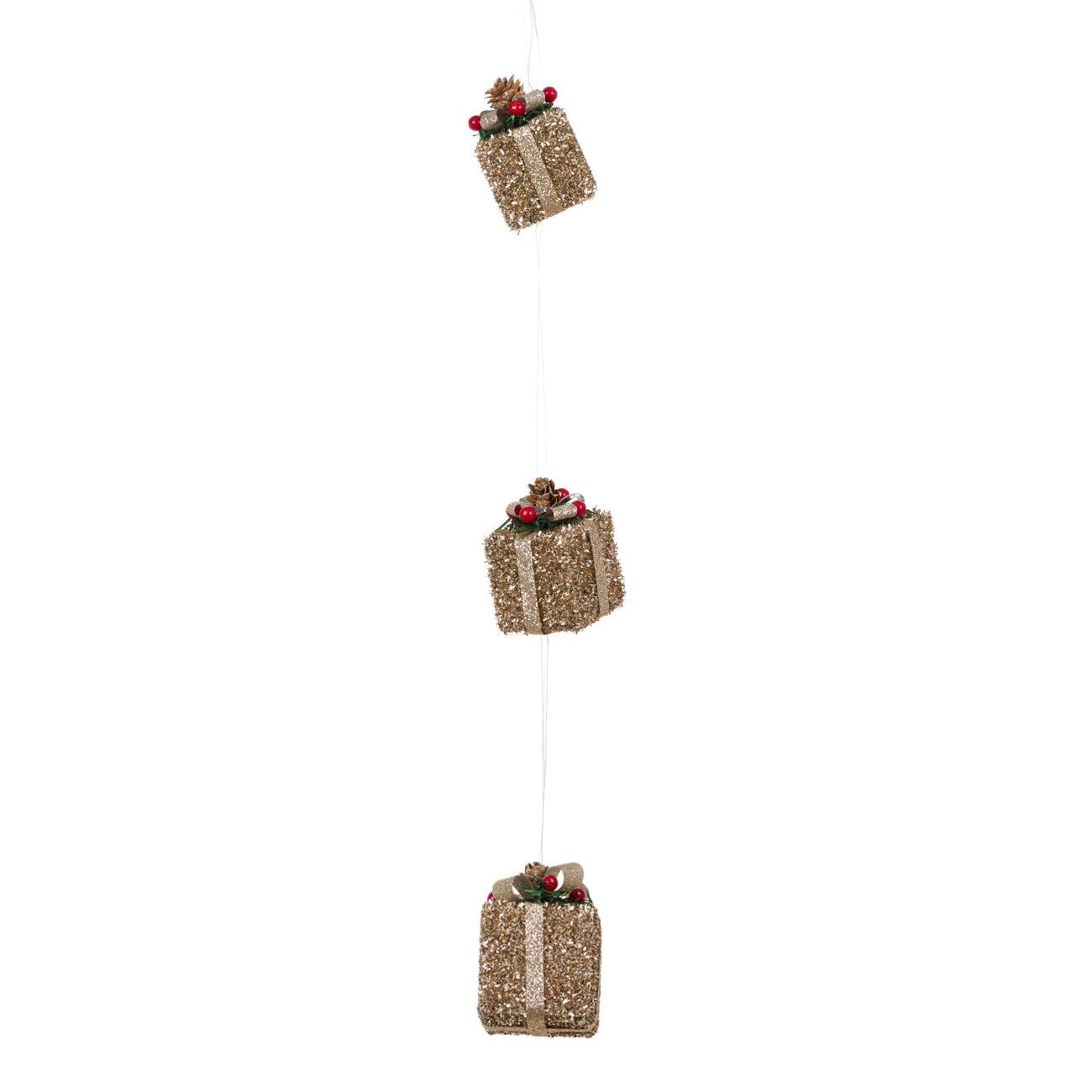 Decoratiune de Craciun, Zola®, care atarna, din cadouri si pin, 63 cm
