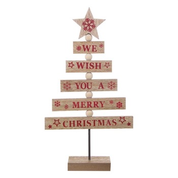 Figurina decorativa, Zola®, din lemn, pentru sarbatori, model bradut, cu mesaj, 30 cm Figurina decorativa, Zola®, din lemn, pentru sarbatori, model bradut, cu mesaj, 30 cm