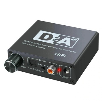 Convertor digital-analog elSales ELS-DAC, intrare Coaxial, Toslink, iesire co-axial, RCA, Toslink, jack 3.5 mm, amplificator casti, negru Convertor digital-analog elSales ELS-DAC, intrare Coaxial, Toslink, iesire co-axial, RCA, Toslink, jack 3.5 mm, amplificator casti, negru