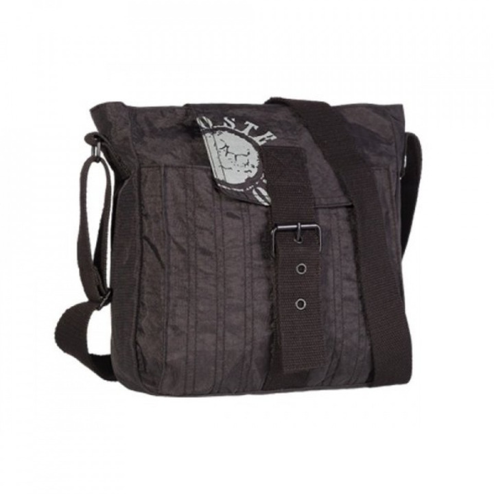 Geanta de umar crossover, Stefano Casual, inchidere frontala model catarama, Neagra