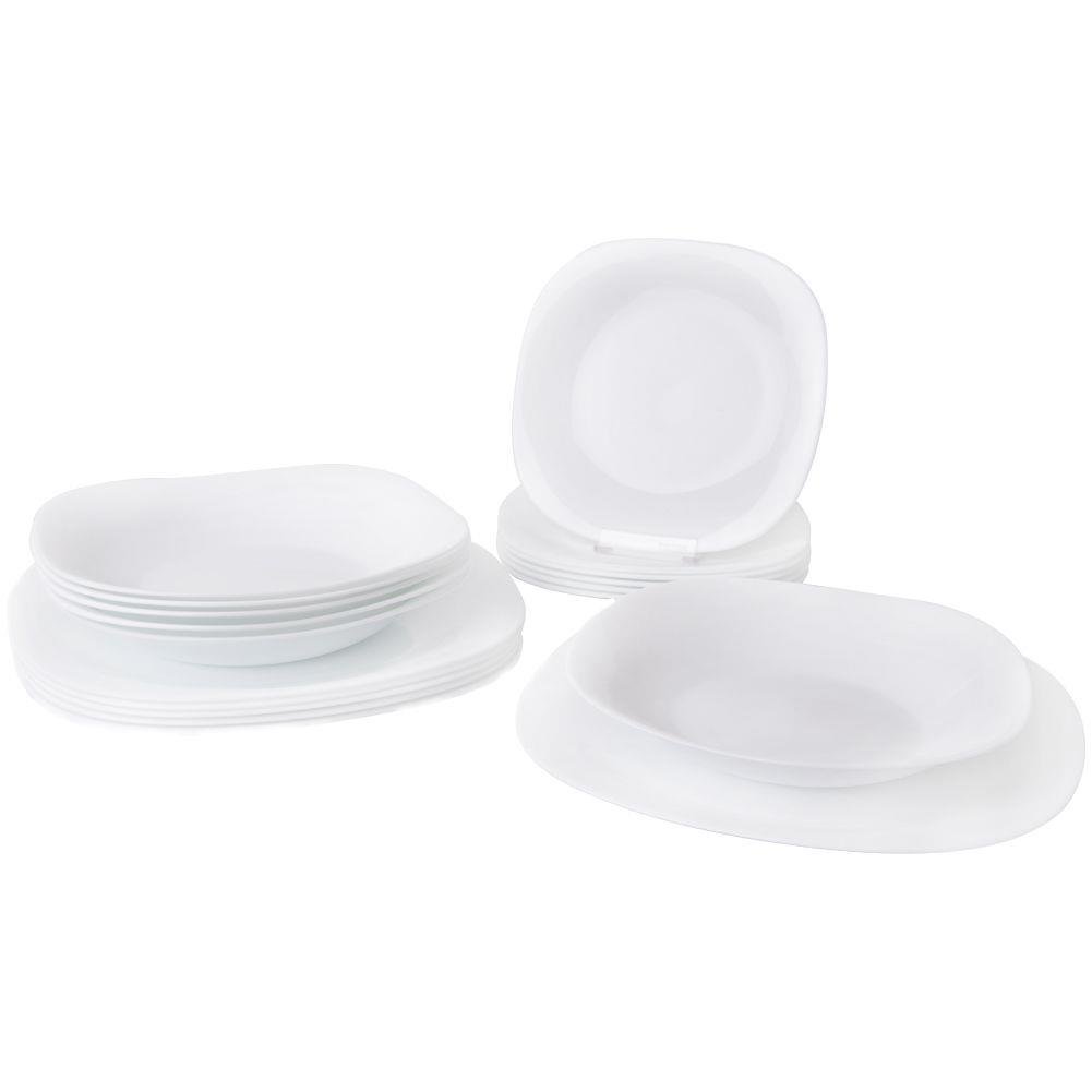 Serviciu de masa Orion, Sticla, 18 Piese, Alb