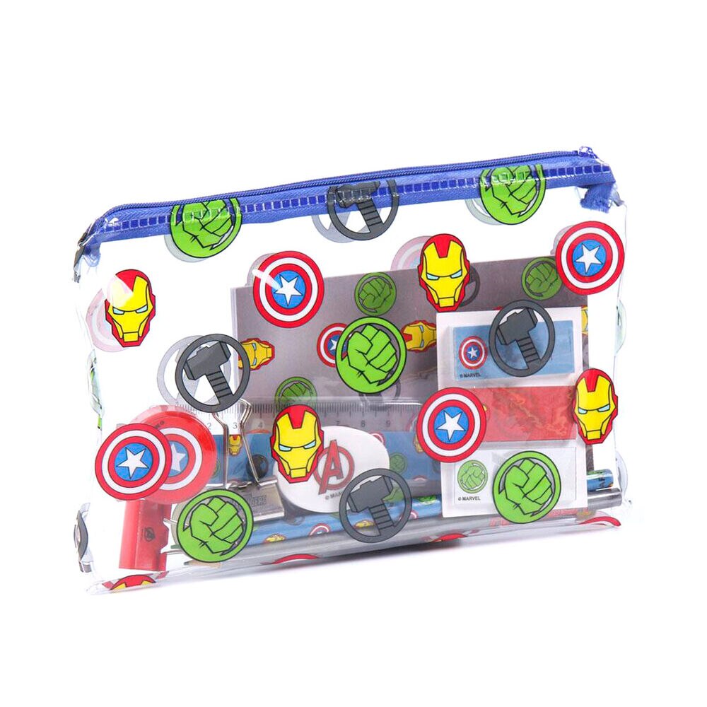 Set de papetarie Avengers Marvel, Cerda, 12 Piese, 22 x 14 cm, Multicolor