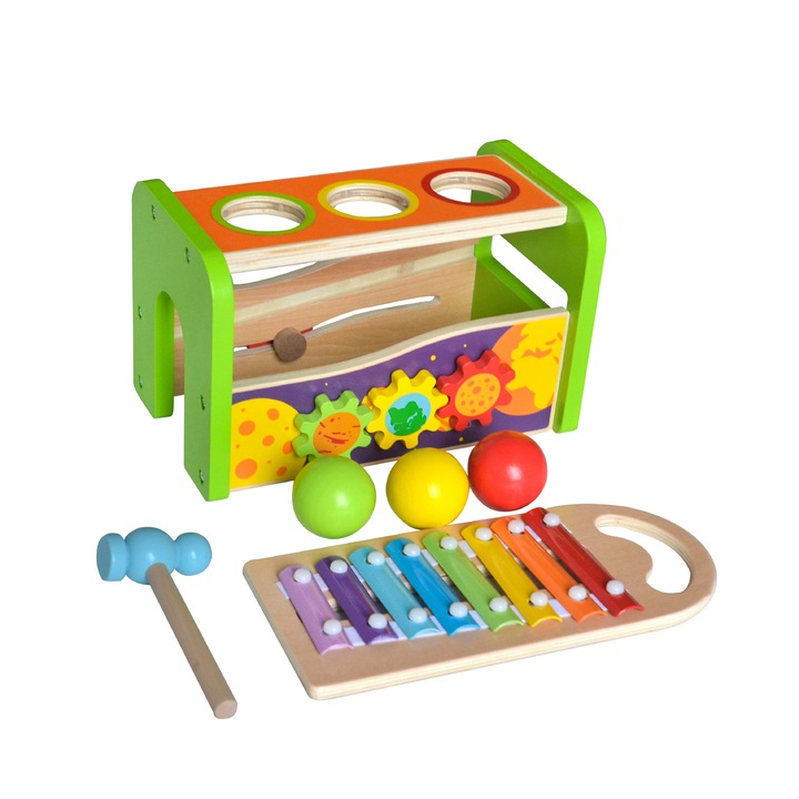 Ксилофон с топчета и чукче AcoolToy, Музикална игра, Многоцветна