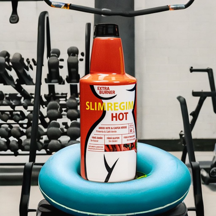 Supliment alimentar, Arzator de grasime, pentru o noua silueta, slabit si detox, cu ardei iute si cafea verde, Slimregim Hot 600 ml