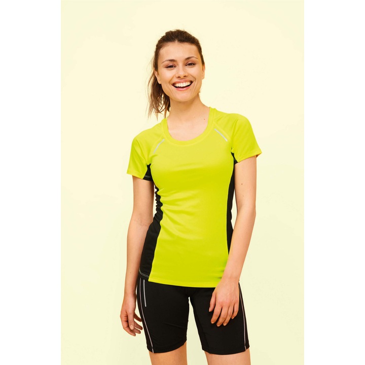 Tricou sport Sydney, Sols, Poliester/Elastan, Galben/Negru