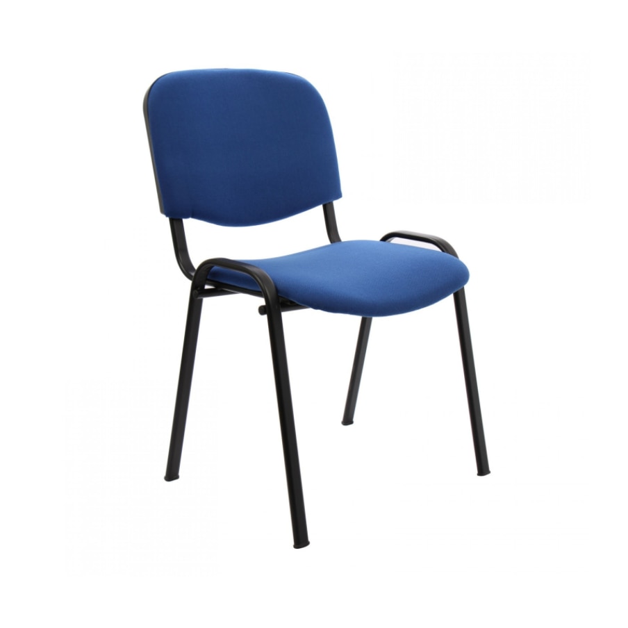 Scaun birou vizitator Deco, fix, stofa, albastru deschis