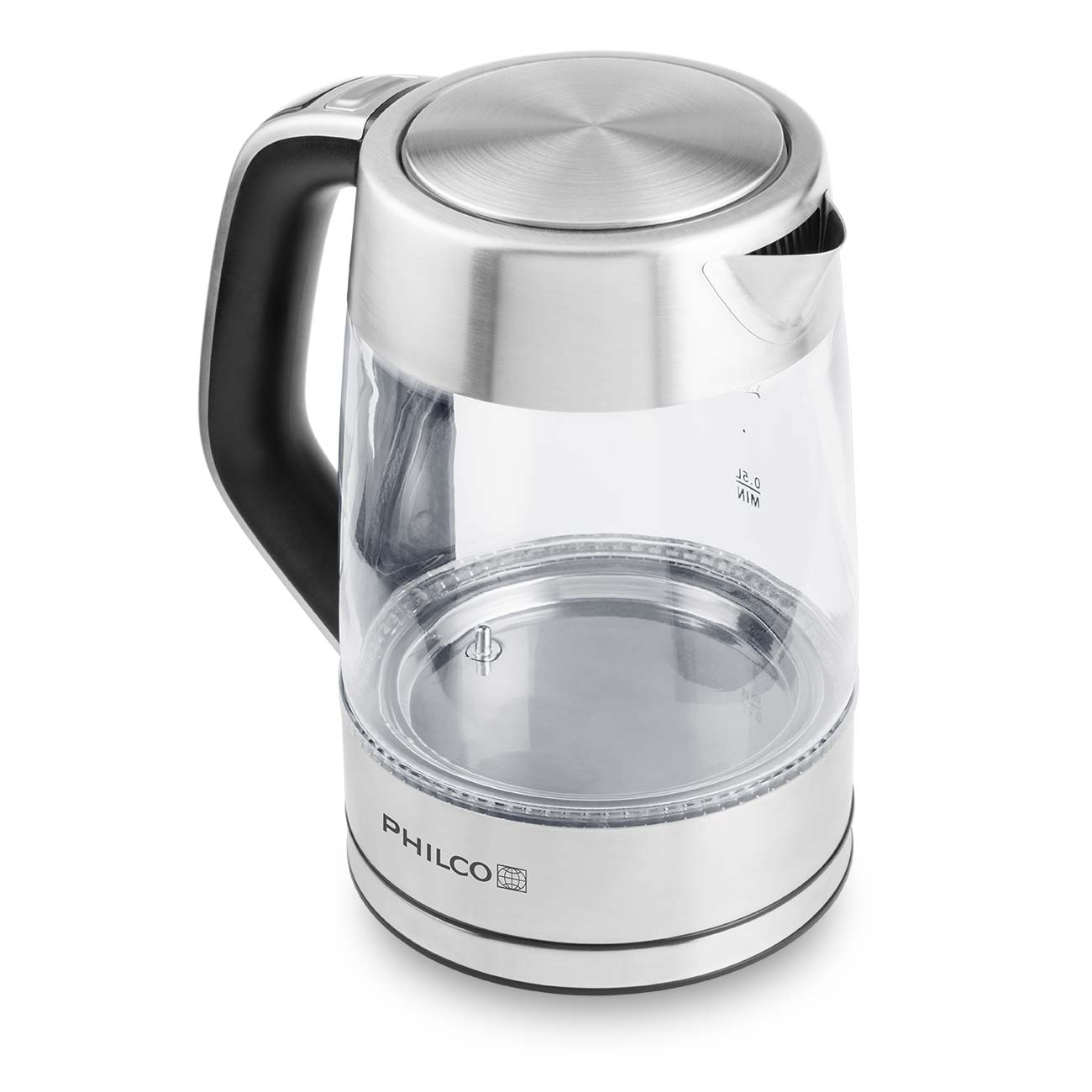 Fierbator Philco PHWK 1740, 2200 W, 1.7 l, 5 trepte temperatura, inox / sticla