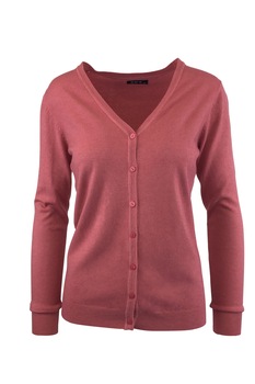 Cardigan, Univers Fashion, tricotat fin, inchidere cu 7 nasturi, roz zmeuriu Cardigan, Univers Fashion, tricotat fin, inchidere cu 7 nasturi, roz zmeuriu