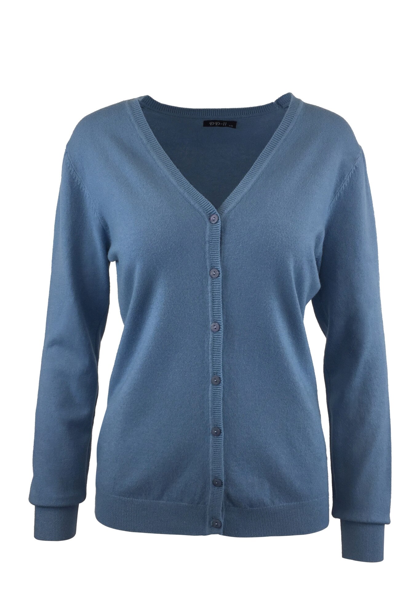 Cardigan, Univers Fashion, tricotat fin, inchidere cu 7 nasturi, albastru cobalt