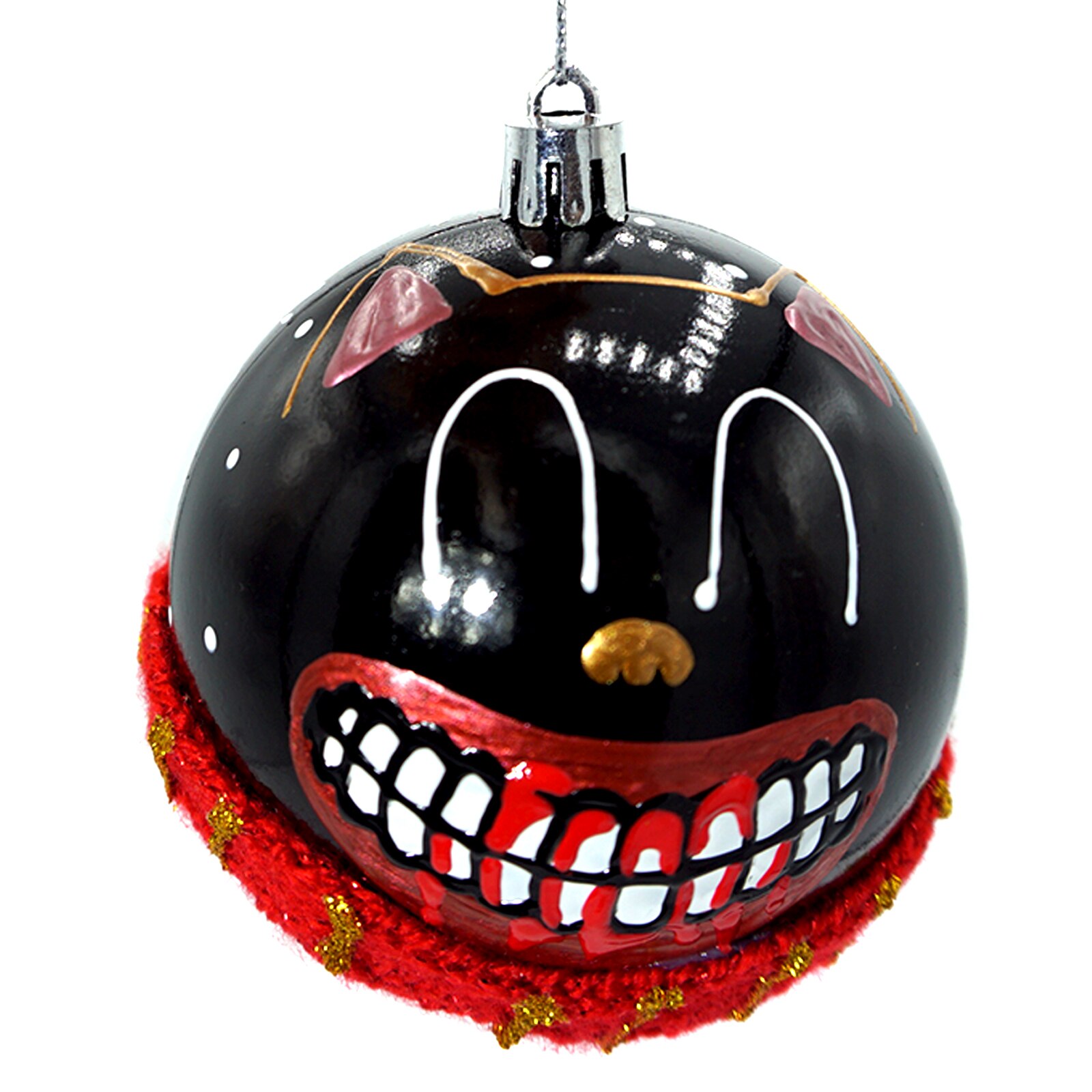 Glob de craciun, handmade Romania, Regalo - Cartoon cat christmas, 8 cm