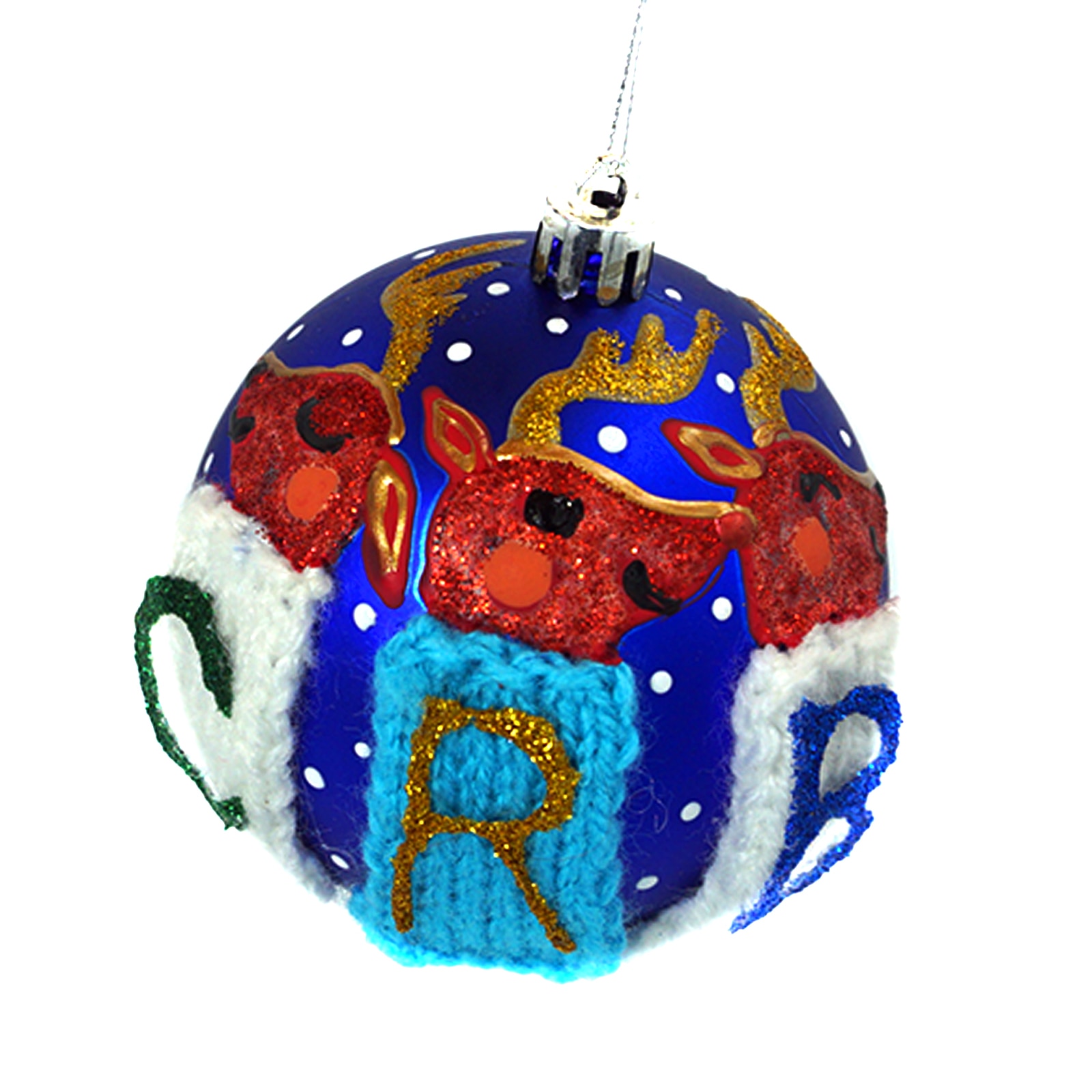 Glob de craciun, handmade Romania, Regalo - Comet, Rudolf si Blitz, 8 cm