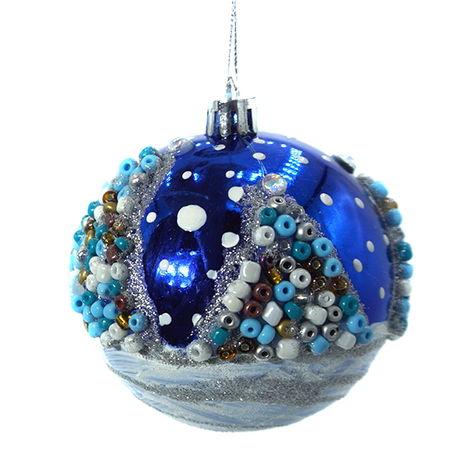 Glob de craciun, handmade Romania, Regalo - Peisaj de iarna, 8 cm