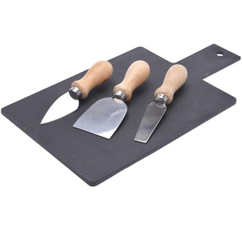 Set tocator Excellent Houseware, 3 Cutite branzeturi, Piatra, 30x17 cm, Negru Set tocator Excellent Houseware, 3 Cutite branzeturi, Piatra, 30x17 cm, Negru