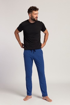 Sofiaman, Pantaloni de pijama din bumbac organic Fred, Albastru royal