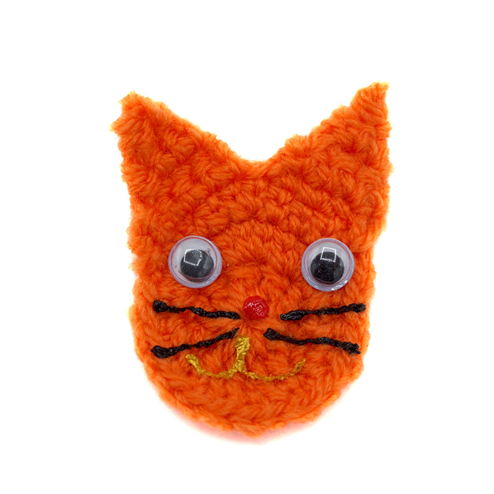 Ornament vestimentar de craciun, tip brosa, Regalo - Pisica oranj, 5 cm