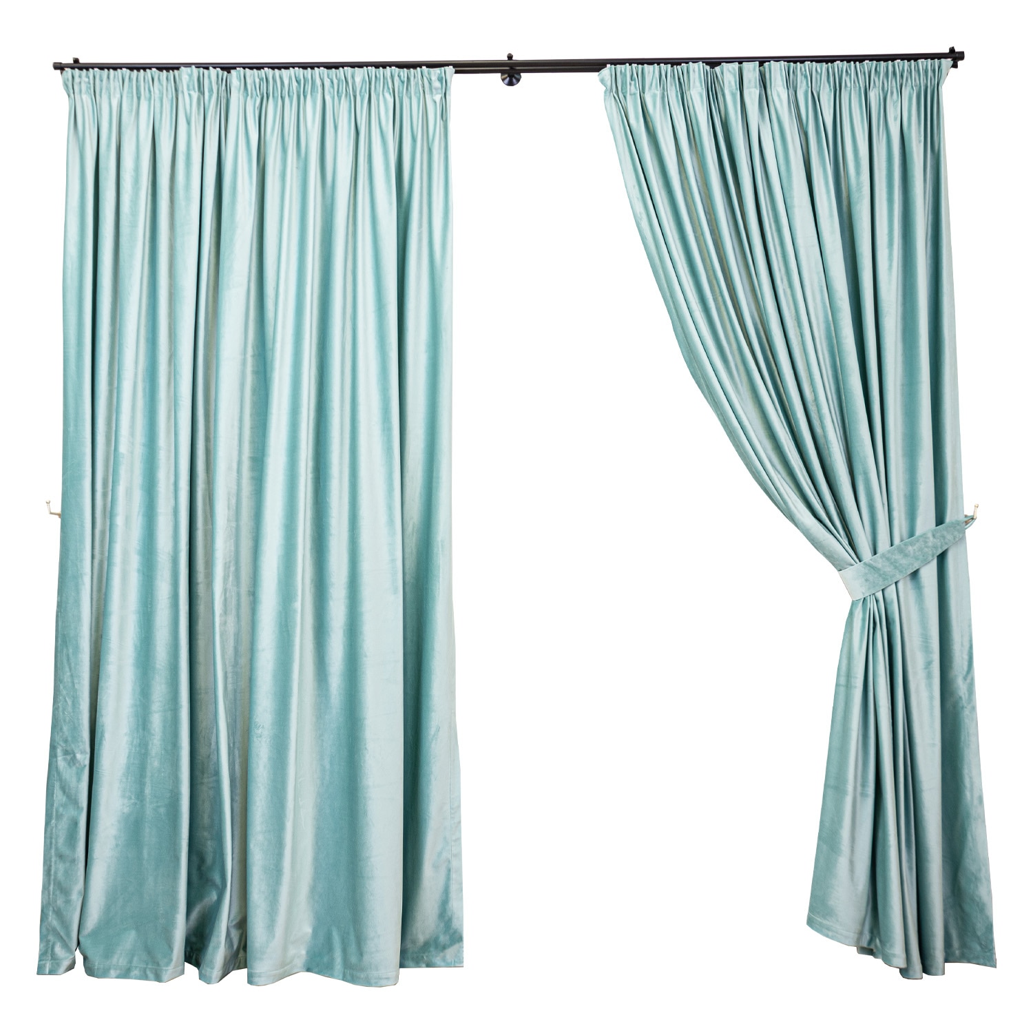 Set doua draperii Hiko COMFY catifea ice blue 2x200x245cm, cu rejansa