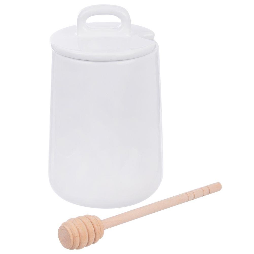 Borcan de miere, Orion, Ceramica, Alb, 470 ml