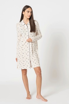 Triumph, Camasa de noapte din amestec de modal Boyfriend, Crem/Bleumarin Triumph, Camasa de noapte din amestec de modal Boyfriend, Crem/Bleumarin