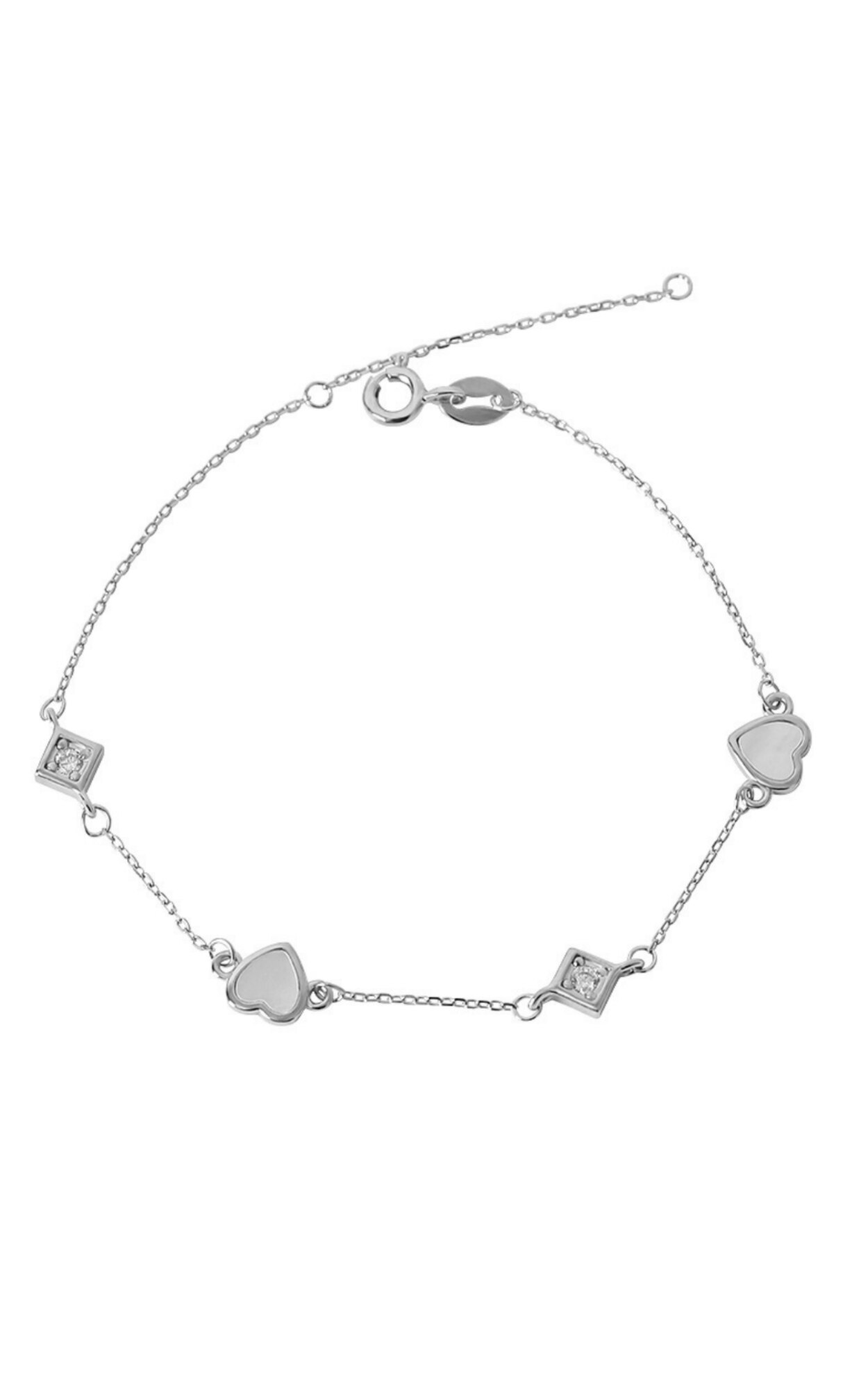 Bratara din argint 925 Mad Love cu pandantive in forma de inima, lungime ajustabila, perfecta cadou, aniversare, sarbatori