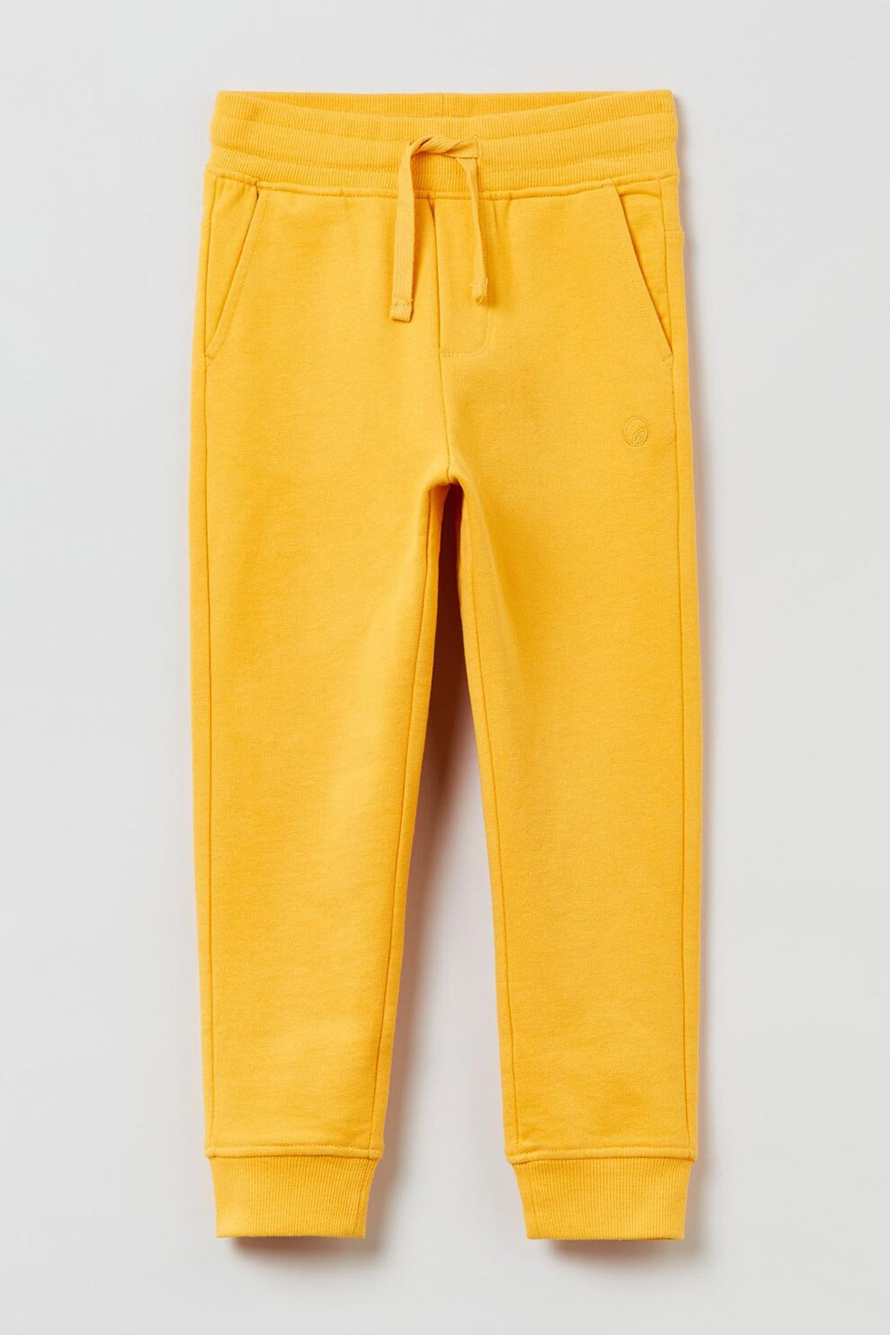 OVS, Pantaloni sport cu croiala conica si snur de ajustare, Galben