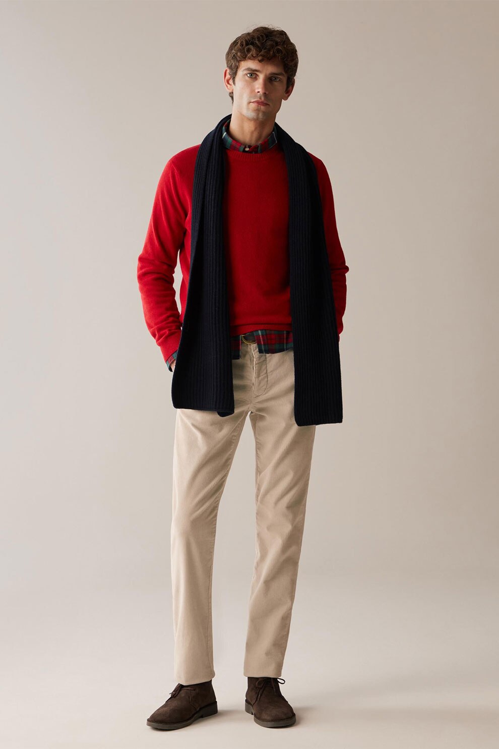 OVS, Pulover de lana cu decolteu la baza gatului, Rosu, 2XL