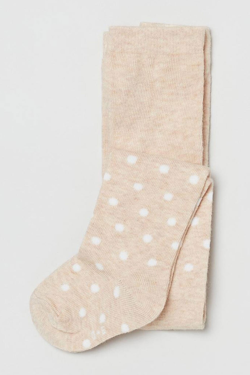 OVS, Dres din amestec de bumbac cu model cu buline, Maro nisip