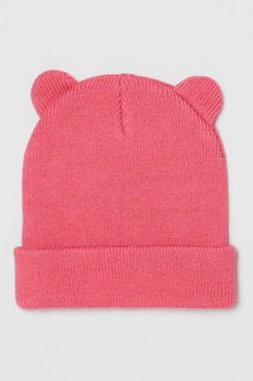 OVS, Caciula tricotata cu aplicatii pentru urechi, Roz aprins OVS, Caciula tricotata cu aplicatii pentru urechi, Roz aprins