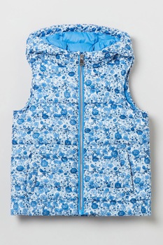 OVS, Vesta matlasata cu imprimeu floral, Bleu/Alb OVS, Vesta matlasata cu imprimeu floral, Bleu/Alb