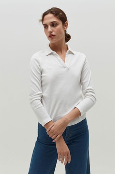 OVS, Bluza polo de bumbac, Alb OVS, Bluza polo de bumbac, Alb