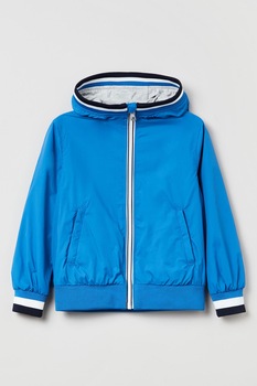 OVS, Jacheta usoara cu fermoar si gluga, Albastru aqua OVS, Jacheta usoara cu fermoar si gluga, Albastru aqua