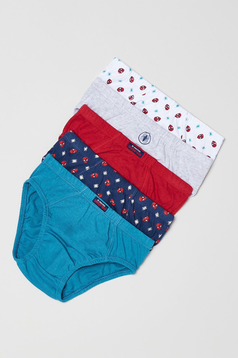 OVS, Set de chiloti din bumbac - 5 perechi, Alb/Rosu/Albastru