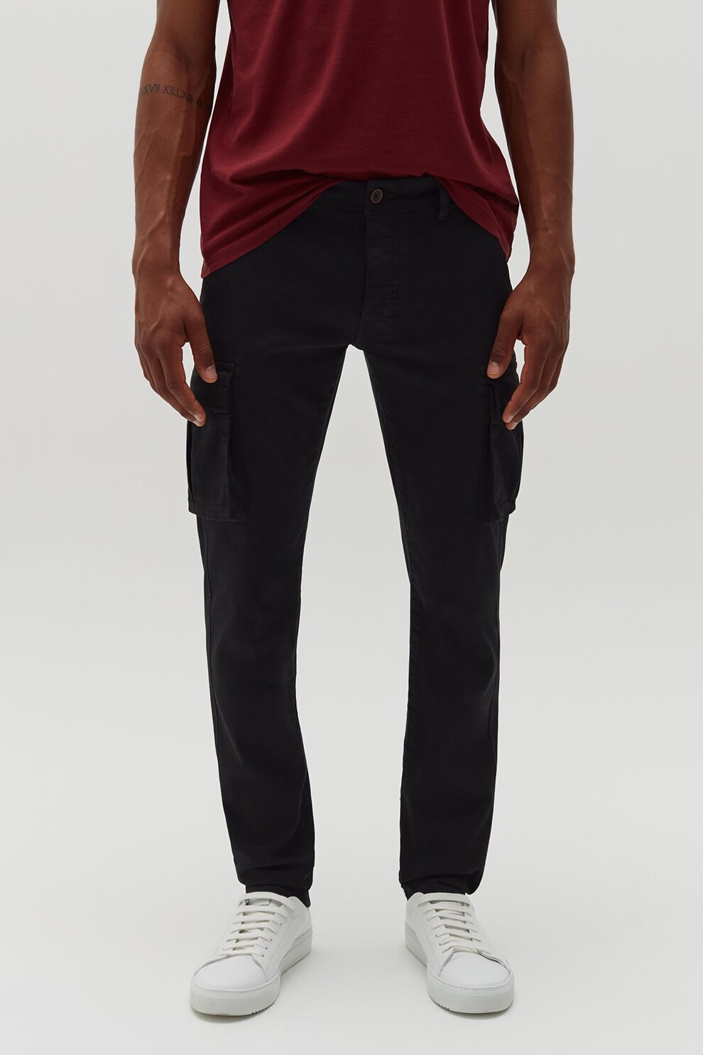 OVS, Pantaloni cargo cu talie medie, Negru