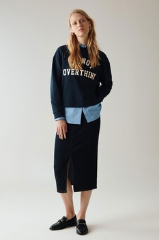 OVS, Fusta midi din denim cu croiala dreapta, Bleumarin inchis OVS, Fusta midi din denim cu croiala dreapta, Bleumarin inchis