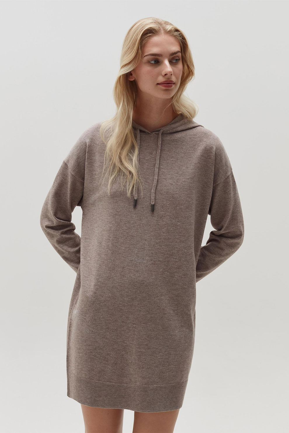 OVS, Rochie tip hanorac cu maneci cazute, Maro taupe deschis