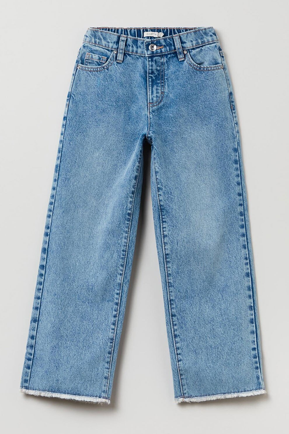 OVS, Blugi cu croiala ampla si terminatii nefinisate, Albastru deschis, 170 CM