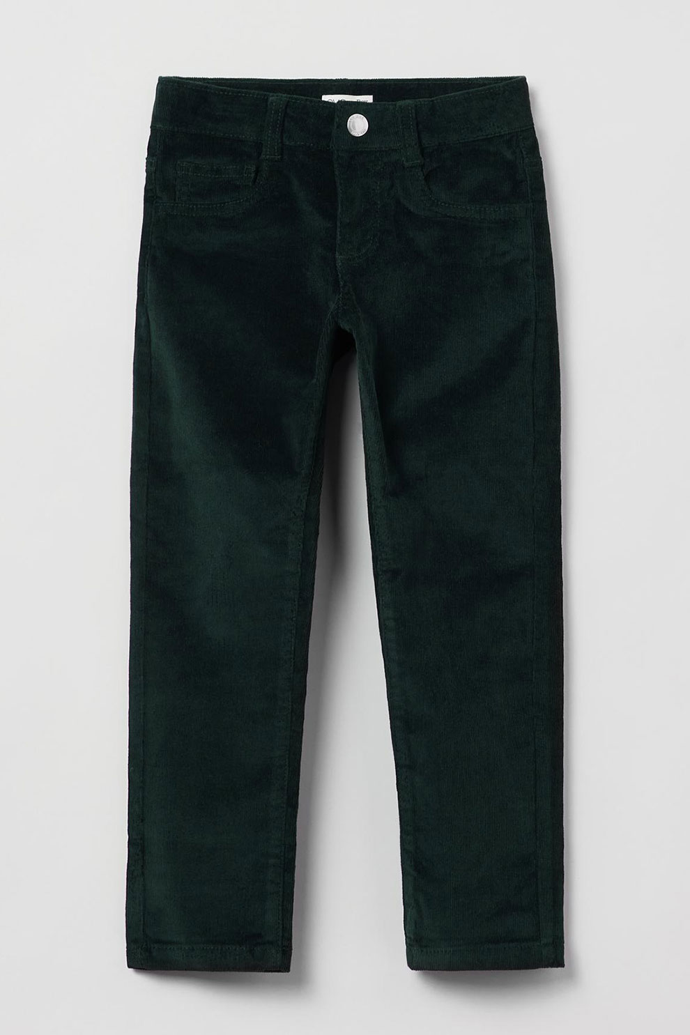 OVS, Pantaloni de catifea cu model cu 5 buzunare, Verde inchis
