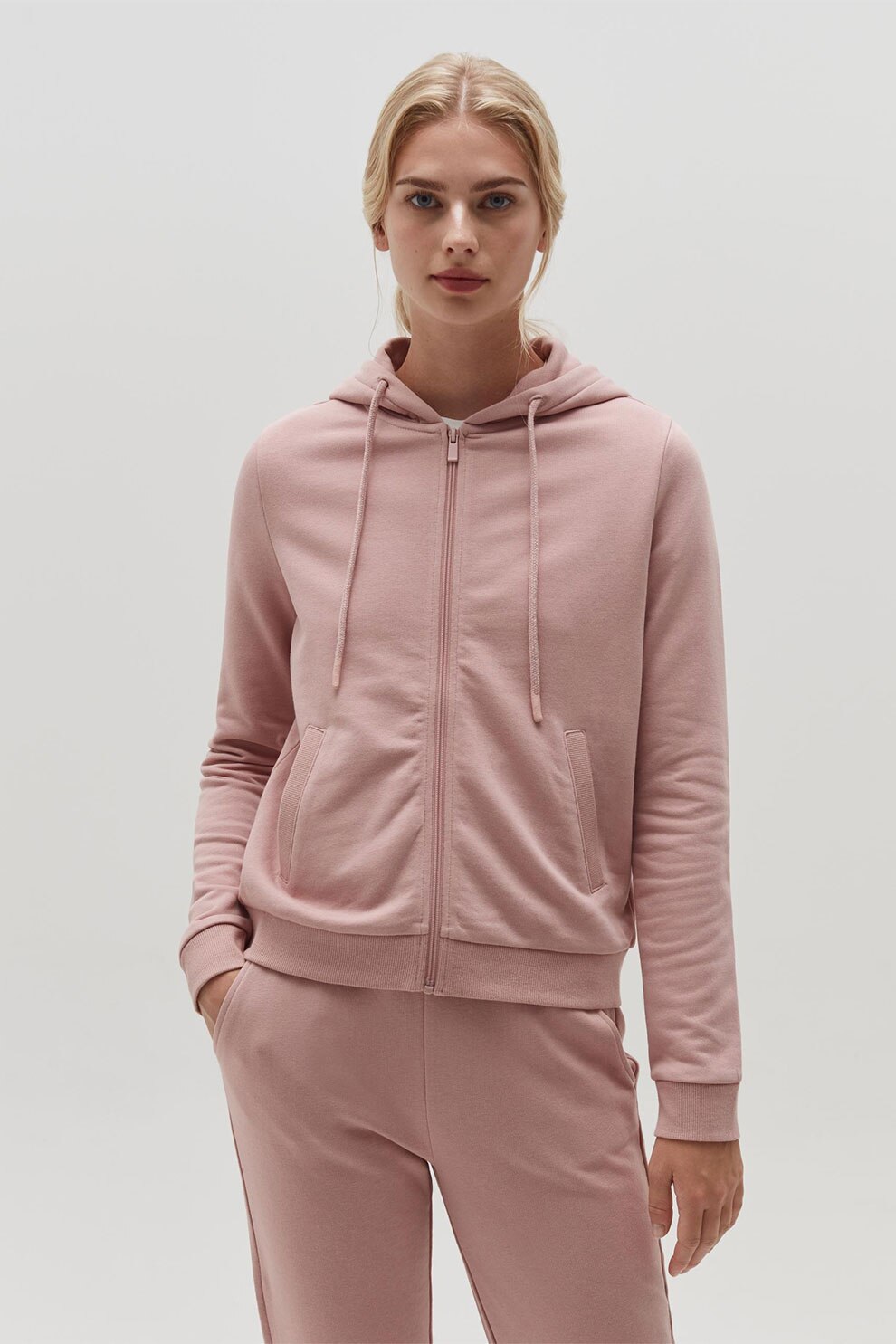 OVS, Hanorac cu fermoar si maneci lungi, Roz pastel