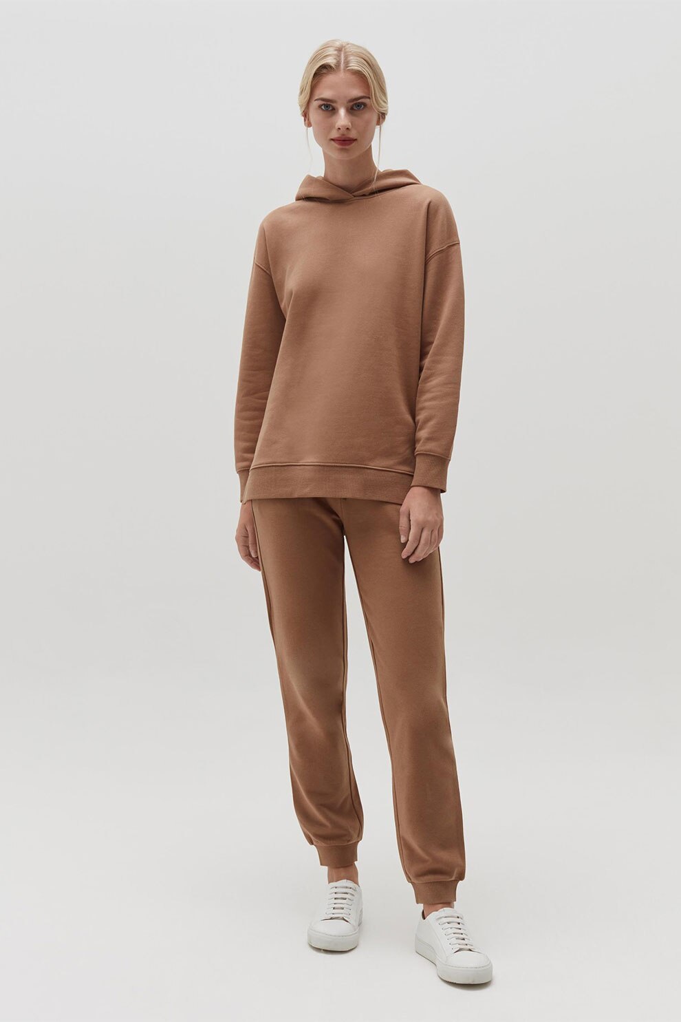 OVS, Pantaloni sport regular fit cu snur de ajustare, Maro camel