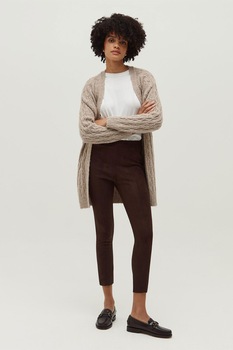 OVS, Colanti din piele intoarsa sintetica cu talie inalta, Coniac OVS, Colanti din piele intoarsa sintetica cu talie inalta, Coniac