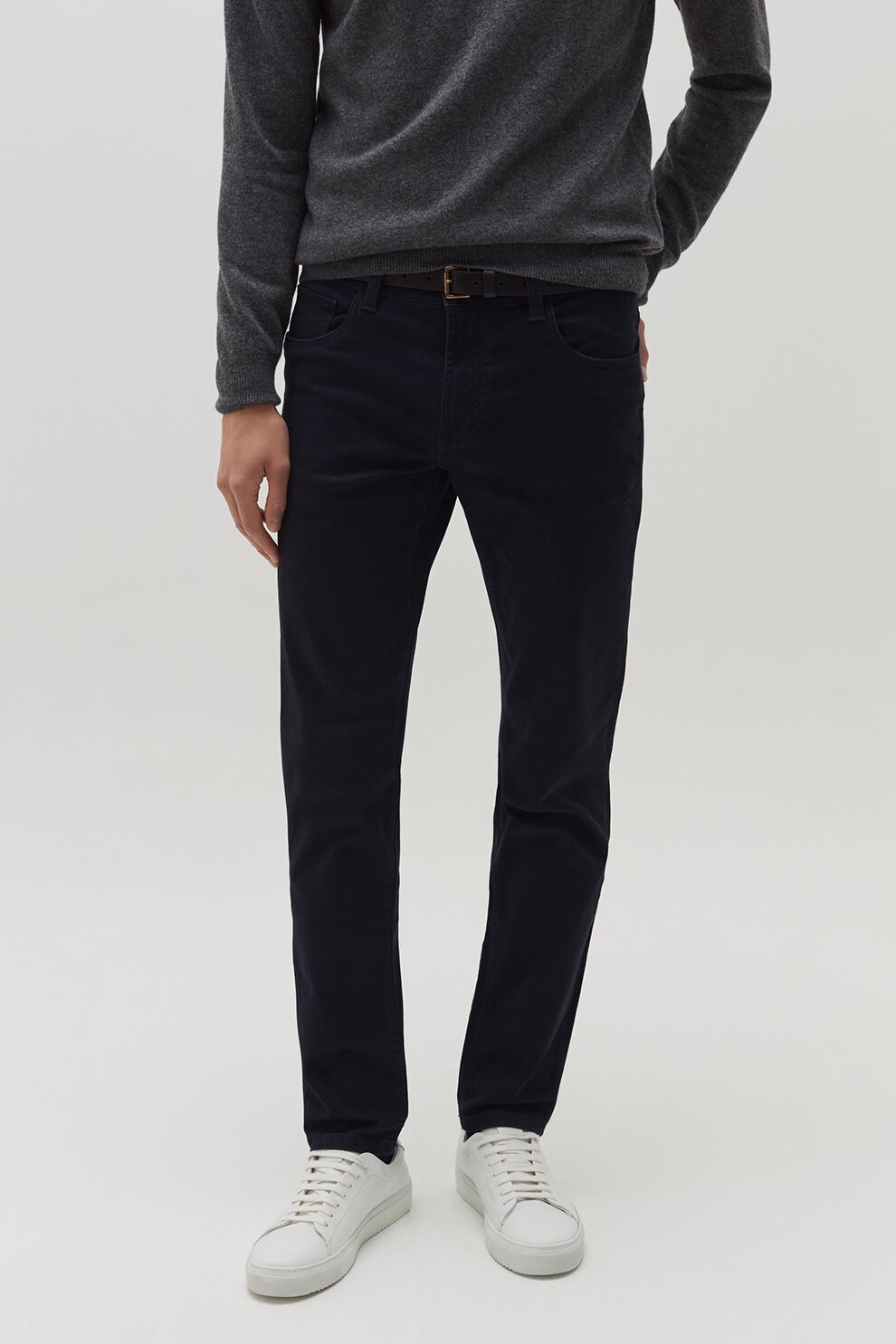 OVS, Pantaloni slim fit cu model cu 5 buzunare, Negru